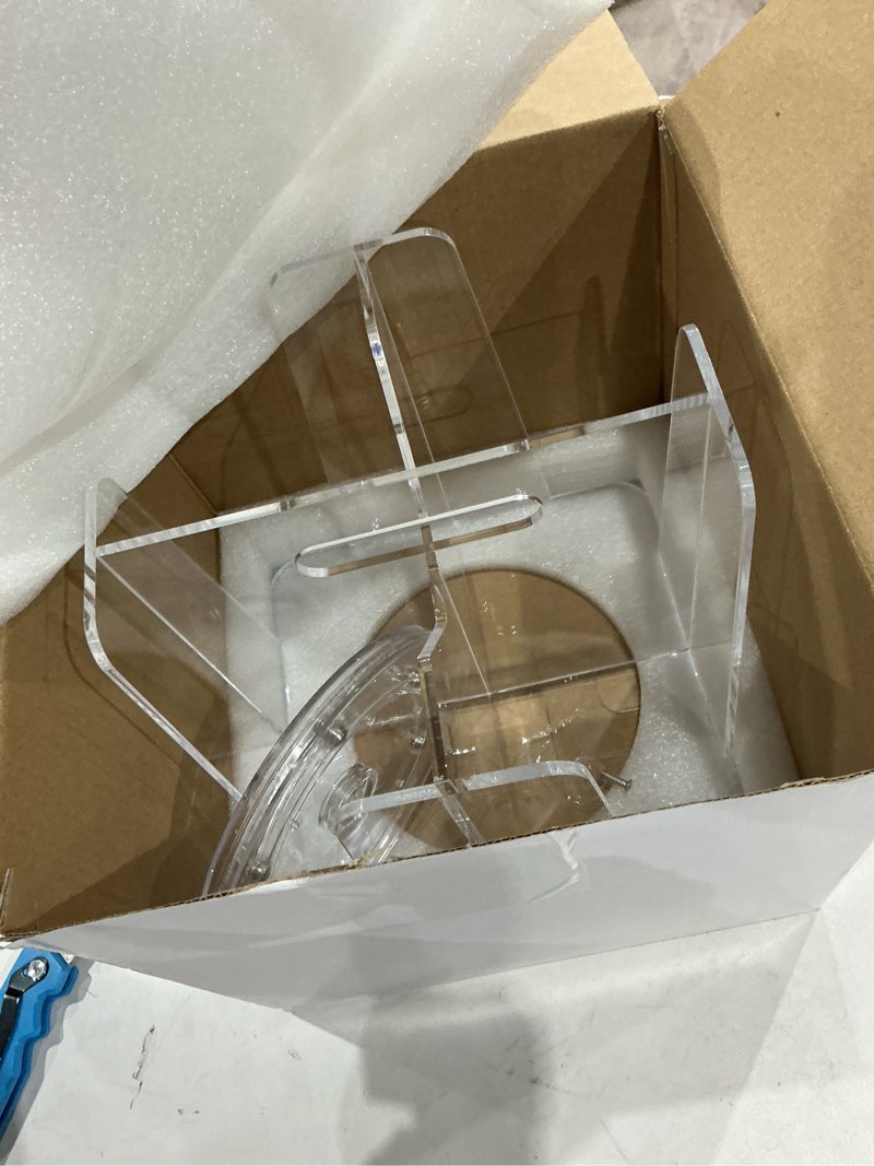 Condition photo showing Good Condition for winffor coffee cup holder for countertop - 4 compartments clear rotating disposable cup organizer plastic cup storage lid carousel coffee bar accesories for restaurant breakroom kitchen cabinet