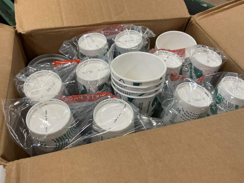 Condition photo showing Good Condition for Dixie To Go Paper Coffee Cups With Lids, 16 oz, 108 ct, Disposable Insulated Paper Cups for On-The-Go Hot or Cold Beverages