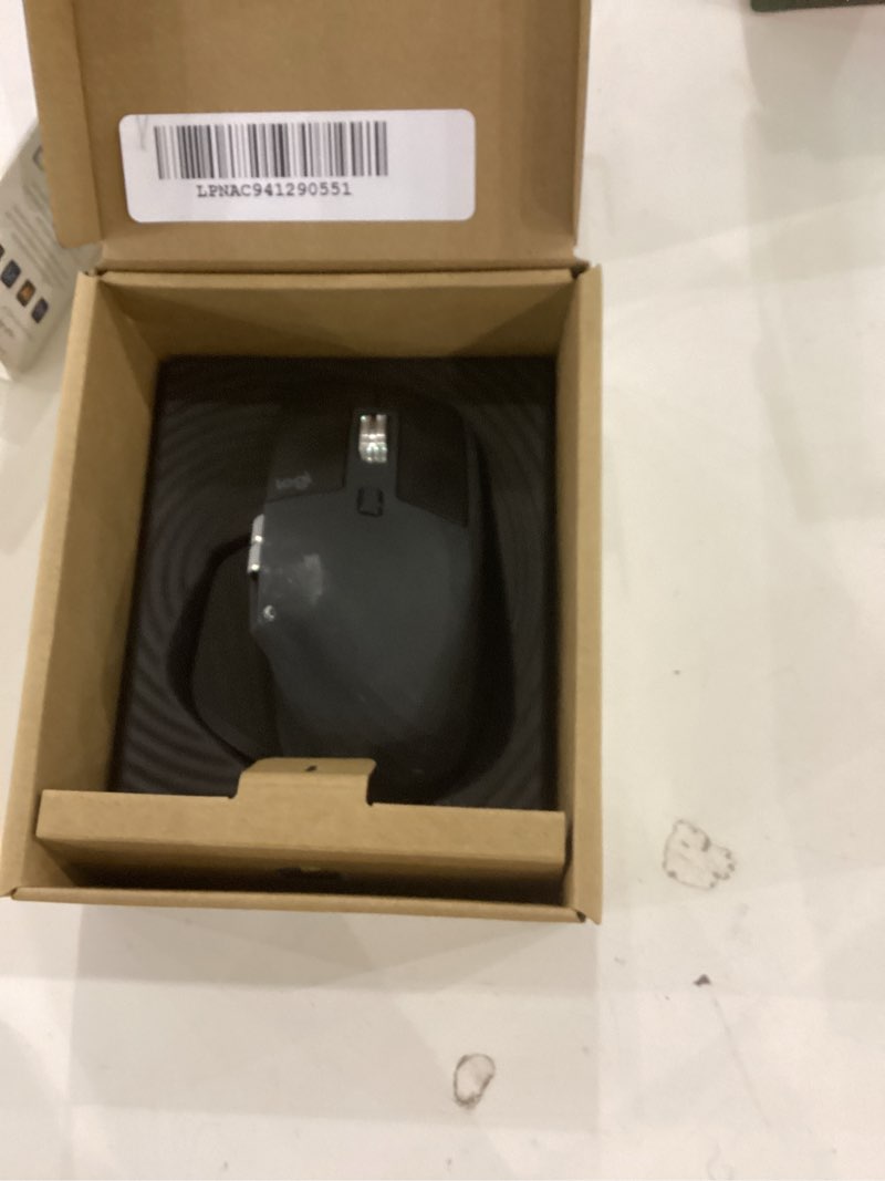 Condition photo showing As Is for Logitech MX Master 4 for Mac, Ergonomic Bluetooth Mouse with Advanced Performance Haptic Feedback, Ultra-Fast Scrolling, USB-C Charging, MacOS, iPadOS, Windows - Space Black Space Black Mouse