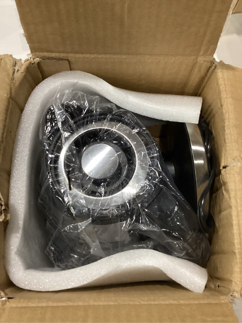 Condition photo showing New/Like New for chefman electric kettle with temperature control, 5 presets led indicator lights, removable tea infuser, glass tea kettle & hot water boiler, 360° swivel base, bpa free, stainless steel, 1.8 liters 1.8l - stainless steel - tea infuser - temperature control