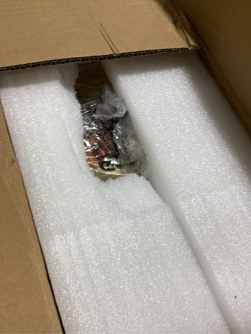 Condition photo showing Good Condition for Untrammelife 1-Light Gold Pendant Light, Modern Crackle Glass Shade Pendant Light Fixtures, Adjustable Hanging Pendant Lights Kitchen Island, Bedroom, Bathroom, T10 LED Bulb Included conical Gold