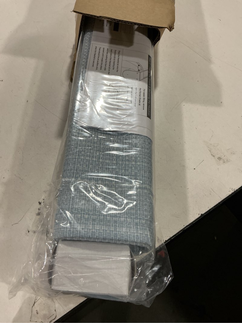 Condition photo showing New/Like New for lazblinds cordless bamboo roman shades for windows, light filtering natural bamboo blinds, easy lift cordless design for living room & bedroom, fits interior windows 23.5" w x 64" h, greystone greystone 23.5" w x 64" h