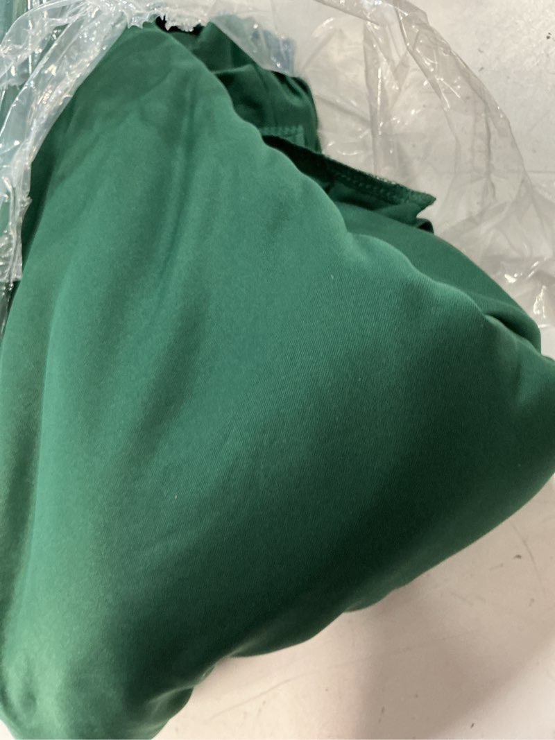 Condition photo showing Good Condition for 12ft x 10ft wrinkle free hunter green backdrop curtains for parties, silky photo backdrop drapes 12ft long back drop cloth for wedding birthday photography background decor hunter green 5ft×12ft_2 panels