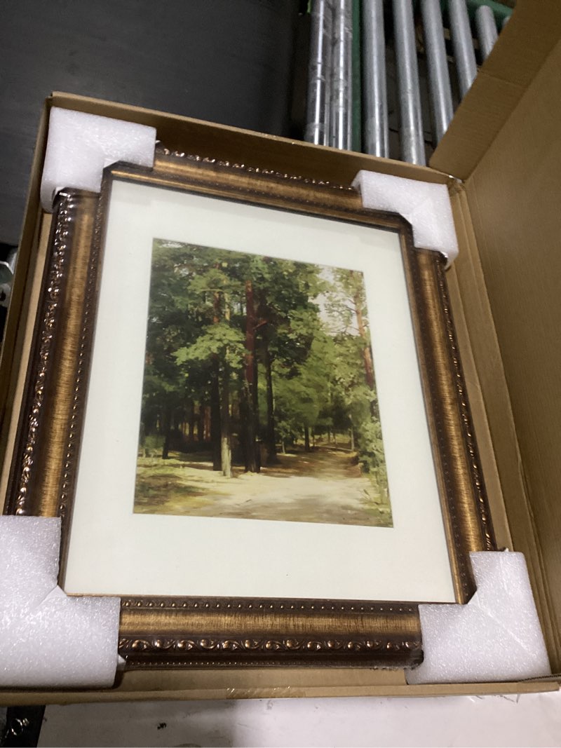 Condition photo showing Good Condition for splinterix 11x14 gold picture frame, ornate vintage picture frames for wall or tabletop display, 11 x 14 photo frame gold with real glass, display poster 8x10 with mat or 11x14 without mat for antique déco