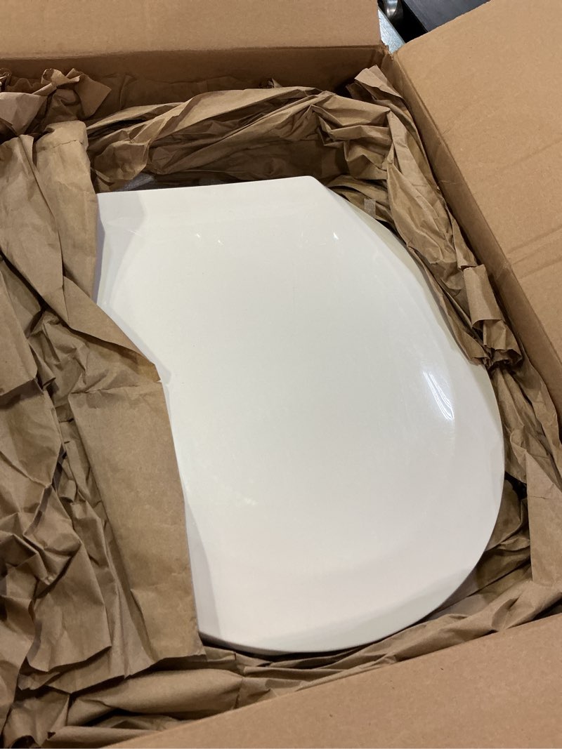 Condition photo showing As Is for centoco 2 inch raised toilet seat for seniors, round, open front with cover, plastic, made in the usa, hl460sts-001, white 2" open front round 1 pack