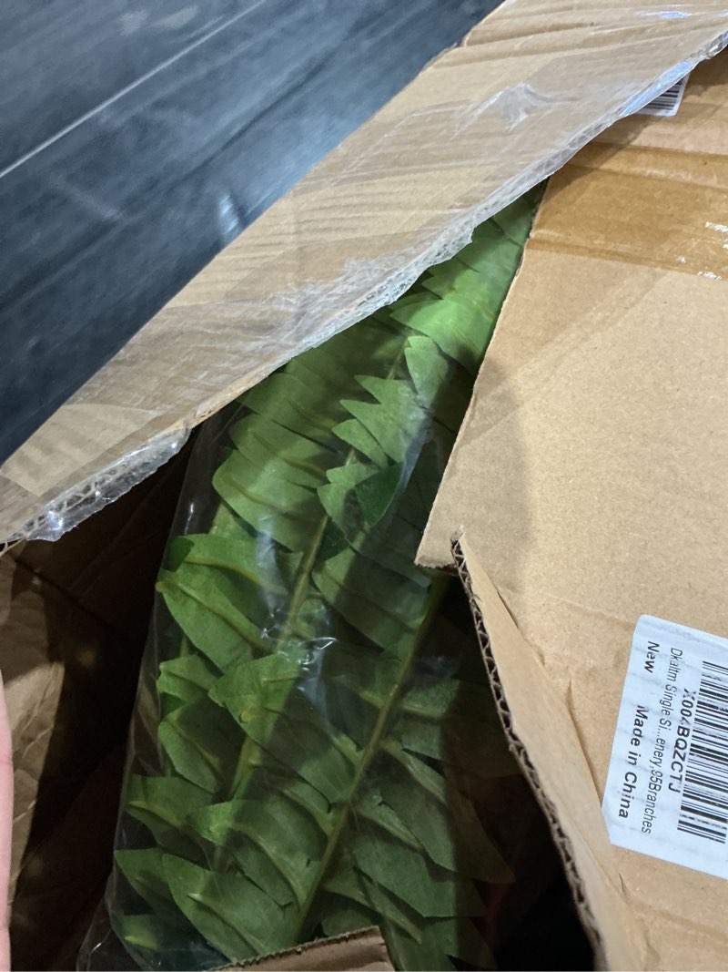 Condition photo showing Good Condition for dkaltm single silky artificial boston fern bush, 49inch large artificial ferns for outdoors, large faux ferns artificial plants,suitable for decorating office, living room faux greenery,95branches