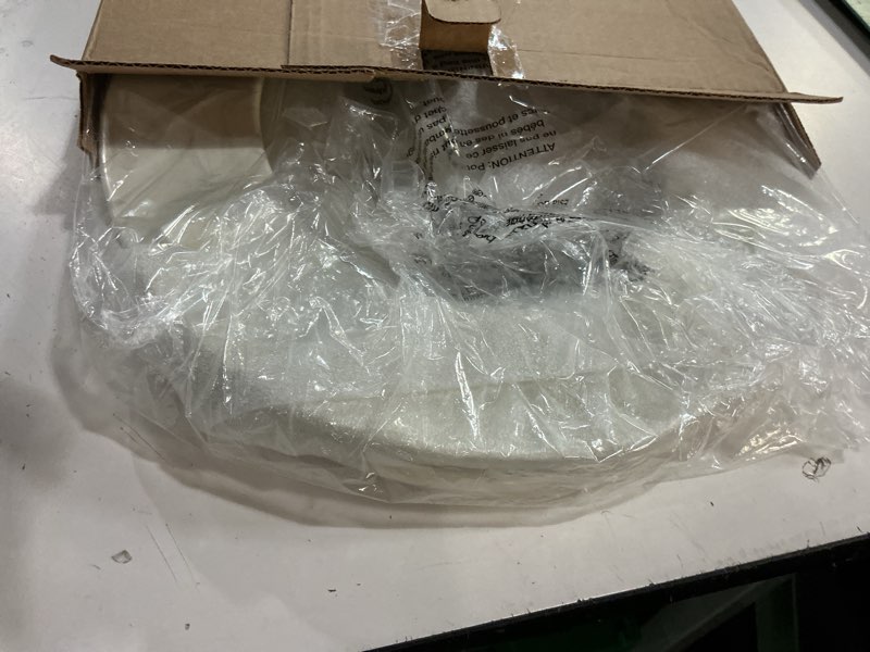 Condition photo showing New/Like New for centoco wooden toilet seat round, closed front with cover, residential, made in the usa, 700-416, biscuit