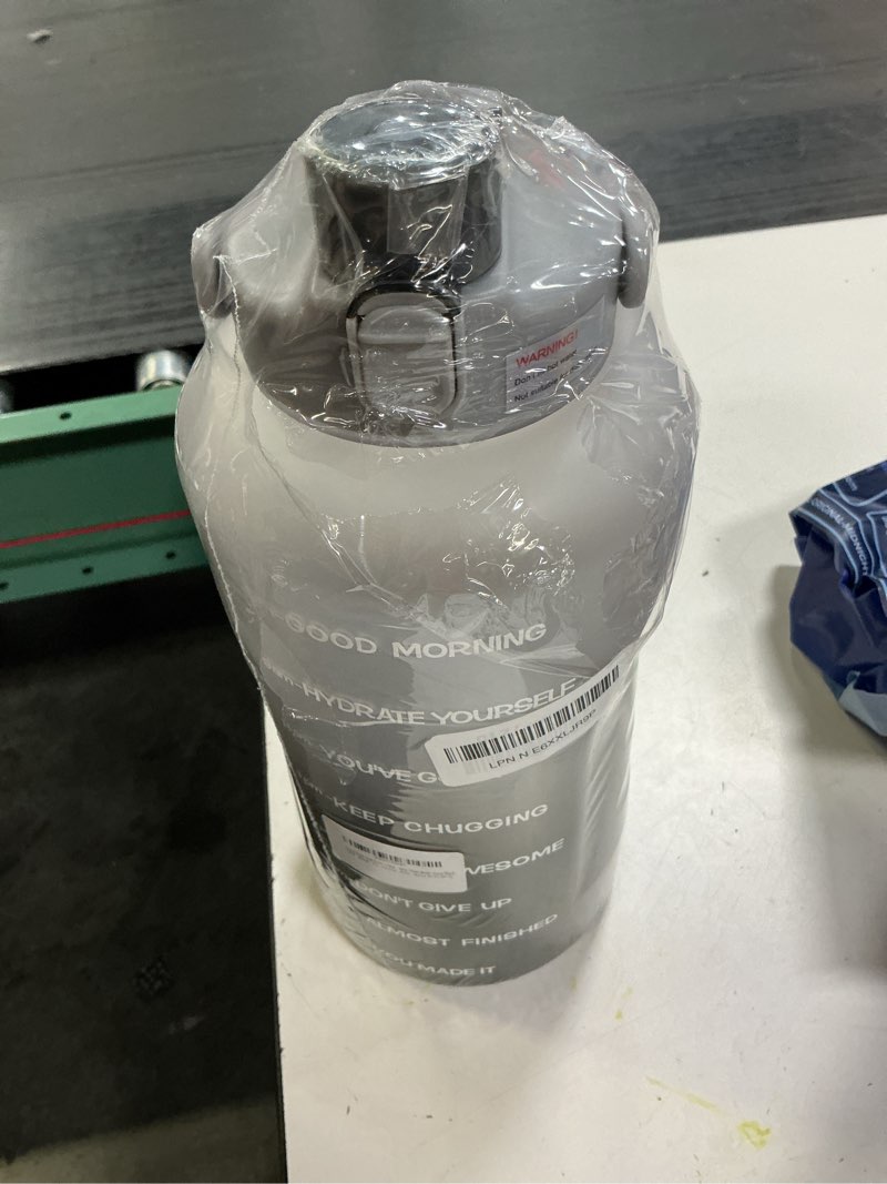 Condition photo showing Good Condition for hydropal 1 gallon water bottles with straw, 128 oz water bottle bpa free innovative 2-in-1 lid gym bottle with times to drink motivational, large for sports fitness camping water jug ?13.8x5.5 inch? moonlit asteroid