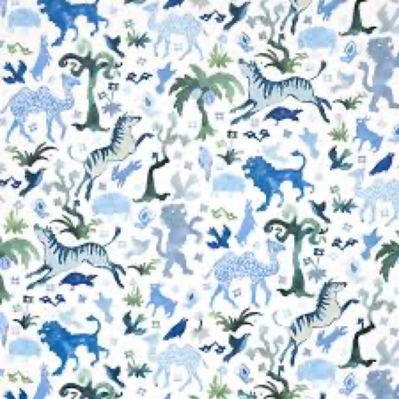 Schumacher x Happy Menocal Beasts Wallpaper Color: Blue/Green
