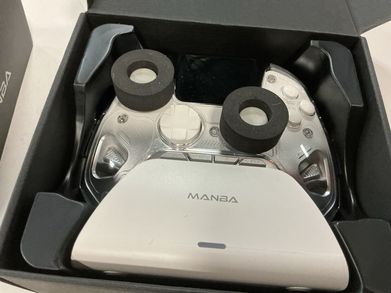 Condition photo showing Good Condition for ManbaOne Interactive Screen Wireless Gaming Controller for PC/Switch/Switch 2/iOS/Android,Hall Effect Stick & Trigger,RGB Lighting,Remappable Buttons,1800mAh with Charging Dock (White)