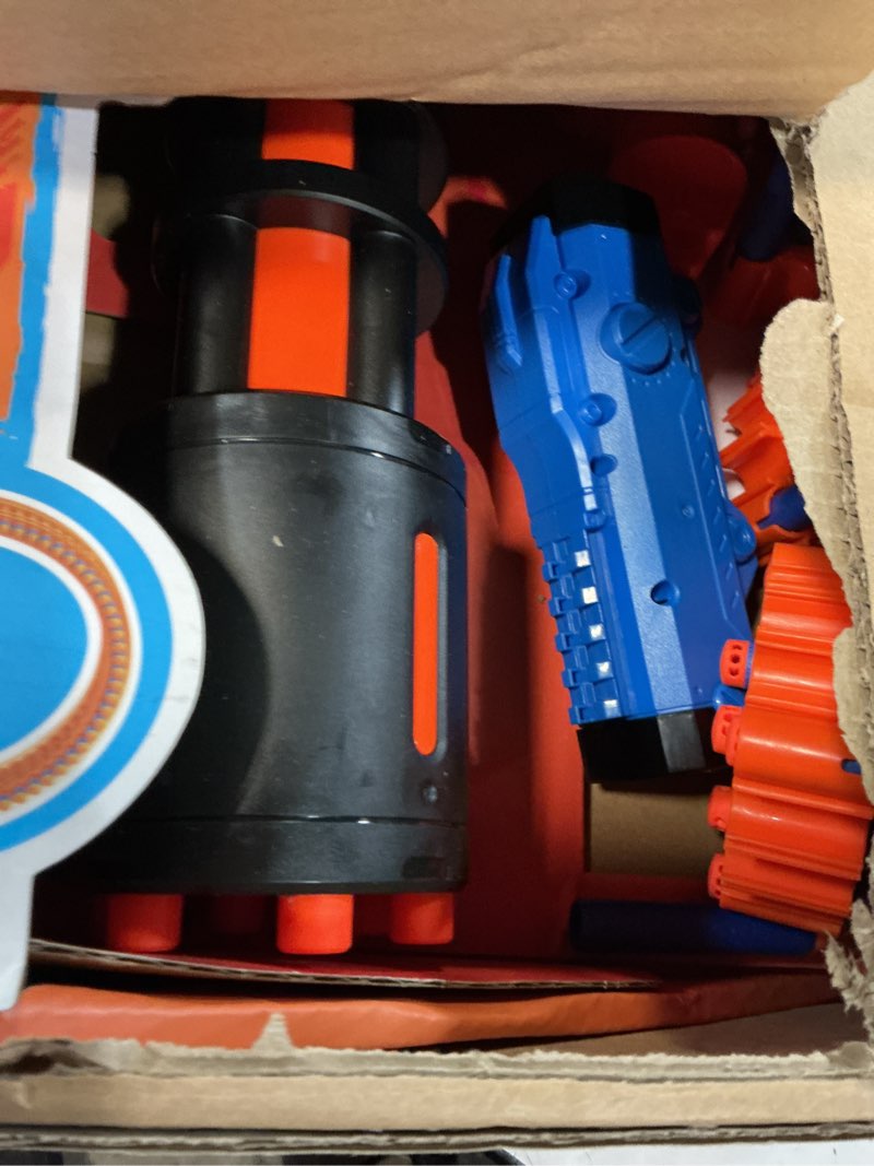 Condition photo showing As Is for X-Shot Insanity Motorized Rage Fire by ZURU 72 Darts, Air Pocket Technology Darts, Dart Storage, Blasting Power, Auto Feeding Belt, Tripod & Scope, Outdoor Toy for Boys, Girls, Teens, Adults