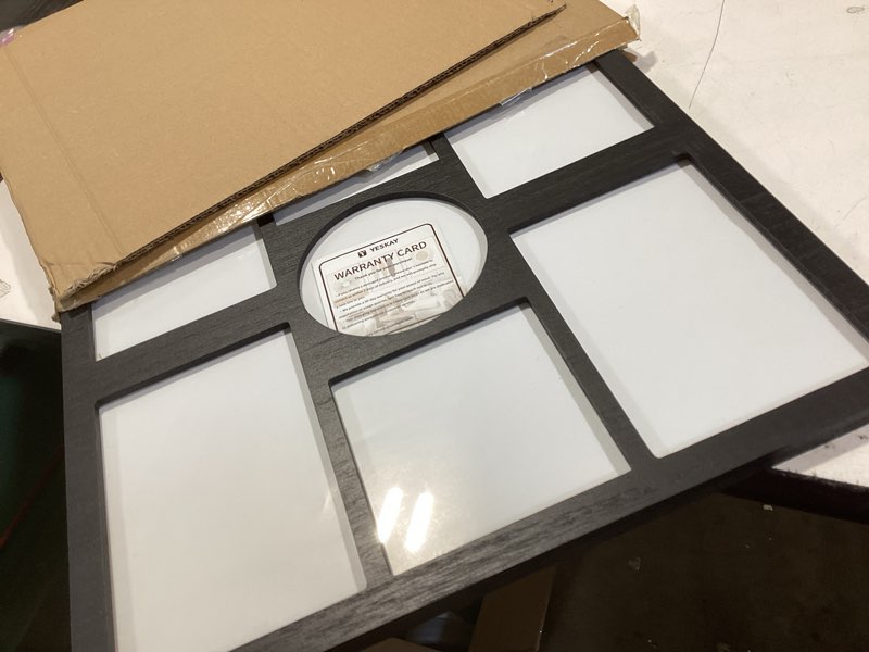 Condition photo showing Good Condition for 5x7 and 5x5 Collage Picture Frame,Display 7 Openings Photo Frames Rustic Black Wood Frame with Real Glass,Family Picture Frames Wall Decor 1 Pack Rustic Black 5x7&5x5 - 7 Opening(OD:15.6X15.6in)