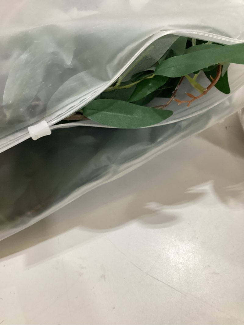 Condition photo showing Good Condition for RECUTMS Artificial Willow Leaves Vine Twigs 2Pcs 5.7Ft Fake Hanging Ivy Plants Silk Green Leaf Rattan Garland Greenery Decor for Indoor Outdoor Home Wedding Arch Jungle Beach Birthday Party Garden Willow Vines Green 2pcs