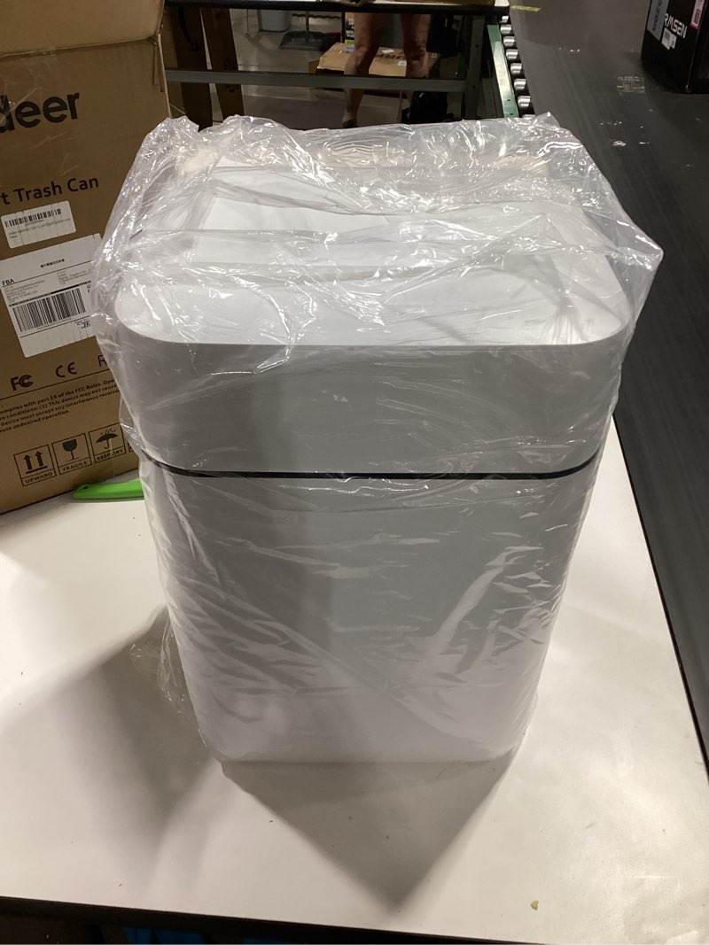 Condition photo showing Good Condition for airdeer automatic trash can, 4 gallon self sealing and self-changing smart trash can, motion sensor, touchless garbage can with lid for kitchen bathroom bedroom, 6 refill rings(a1, black line) 4 gallon-black line