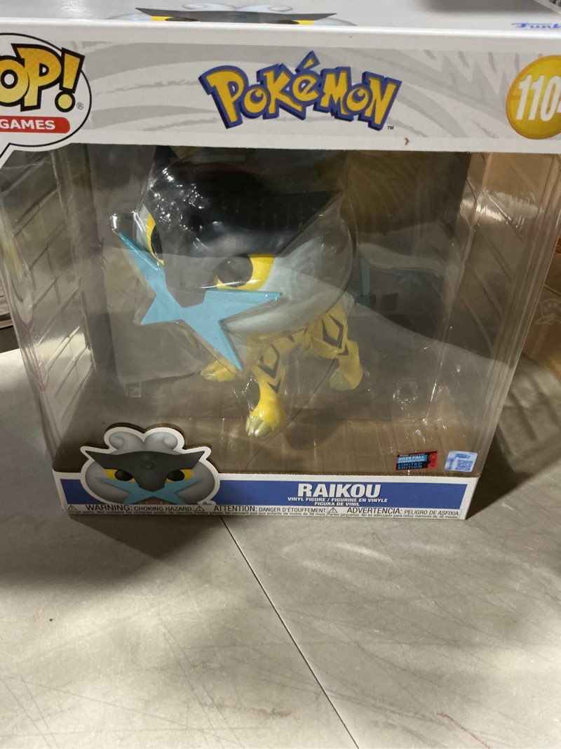 Condition photo showing New/Like New for funko pop! jumbo: pokemon - raikou - amazon exclusive - collectable vinyl figure - gift idea - official merchandise - toys for kids & adults