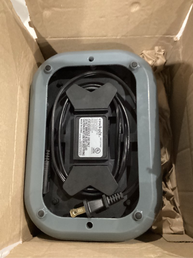 Condition photo showing As Is for Crock-Pot 28-Ounce Mini Electric Heated Lunch Box, Portable Food Warmer, Perfect for Travel, Car, On-the-Go, Keeps Food Warm, Spill-Free, Dishwasher-Safe, Ideal Gift for Men and Women, Gray 3.5 Cups