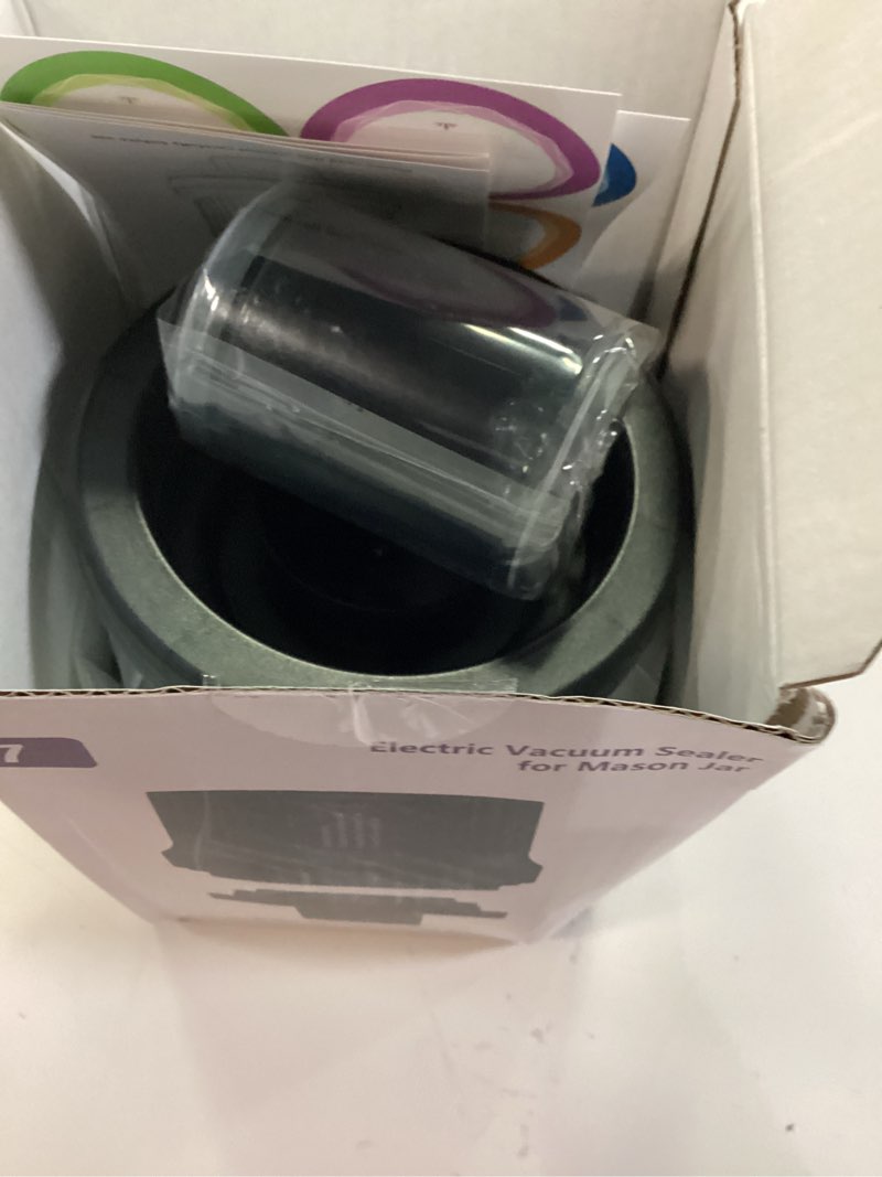Condition photo showing Good Condition for Electric Mason Jar Vacuum Sealer - Automatic Mason Jar Vacuum Sealer Kit, Vacuum Sealer for All Mason Jars With Regular Lids/Wild Mouth Lids, A Must-Have Tool for Canned Foods/Pantry etc Black