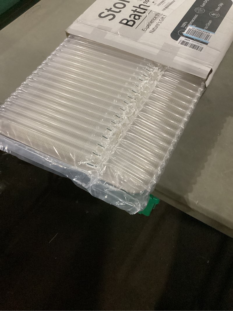 Condition photo showing New/Like New for Stone Bath Mat Diatomaceous Earth Shower Mat Non-Slip Super Absorbent Diatomite Stone Mats for Bathroom Floor/Kitchen Counter Quick Drying Natural Easy to Clean(23.6''×15.4" White)