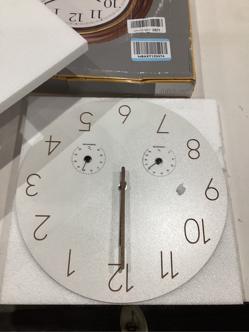 Condition photo showing New/Like New for 14 inch wall clock, wooden frame wall clocks decorative for kitchen living room bedroom housewarming off-white 14 inch