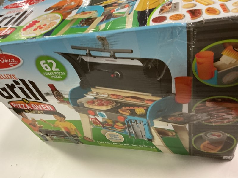 Condition photo showing New/Like New for Melissa & Doug Deluxe Wooden Barbecue Grill, Smoker & Pizza Oven, Toy Food & Kids Play Kitchen Accessories, Preschool Learning Toys for Girls & Boys 3+ - FSC Certified