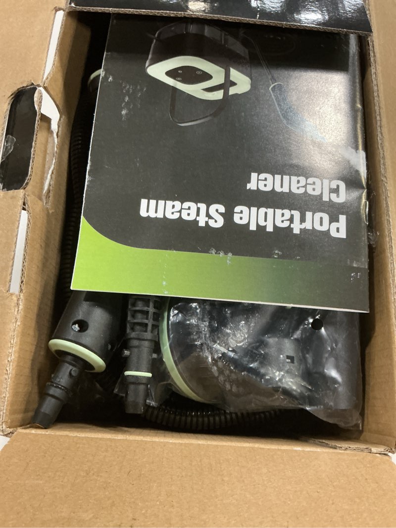 Condition photo showing Good Condition for steam cleaner, portable steamer for cleaning with 16pcs accessories, 6-level adjustable, 15s heat-up, handheld steam cleaner for home for tile, grease, dirt, grout, car detailing, green