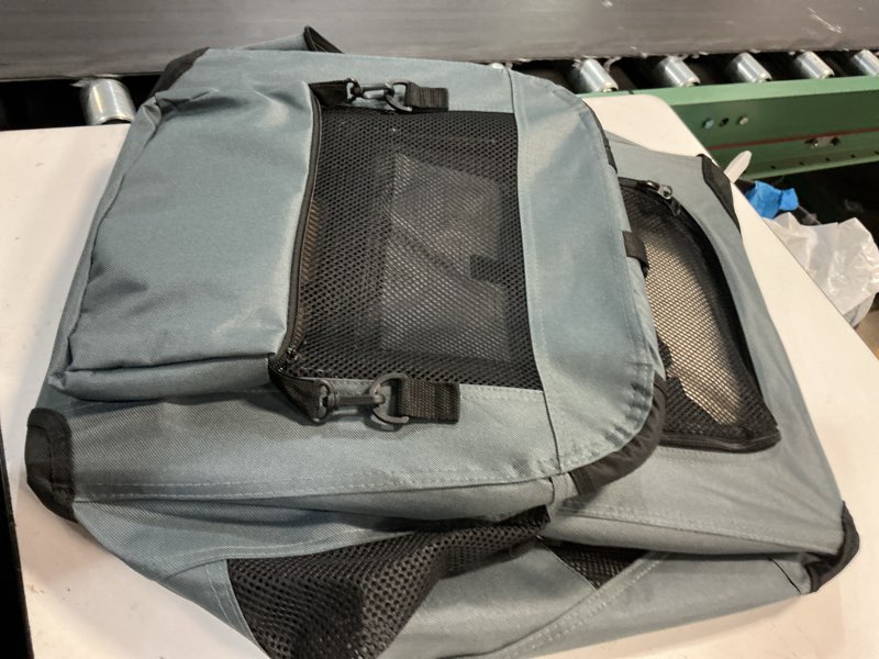Condition photo showing Good Condition for amazon basics 4-door portable folding soft dog crate, collapsible travel kennel for cat, dog, and other small animals, pop up with easy transportation, grey, m 30" x 21" x 21" grey 30.0"l x 21.0"w x 21.0"h