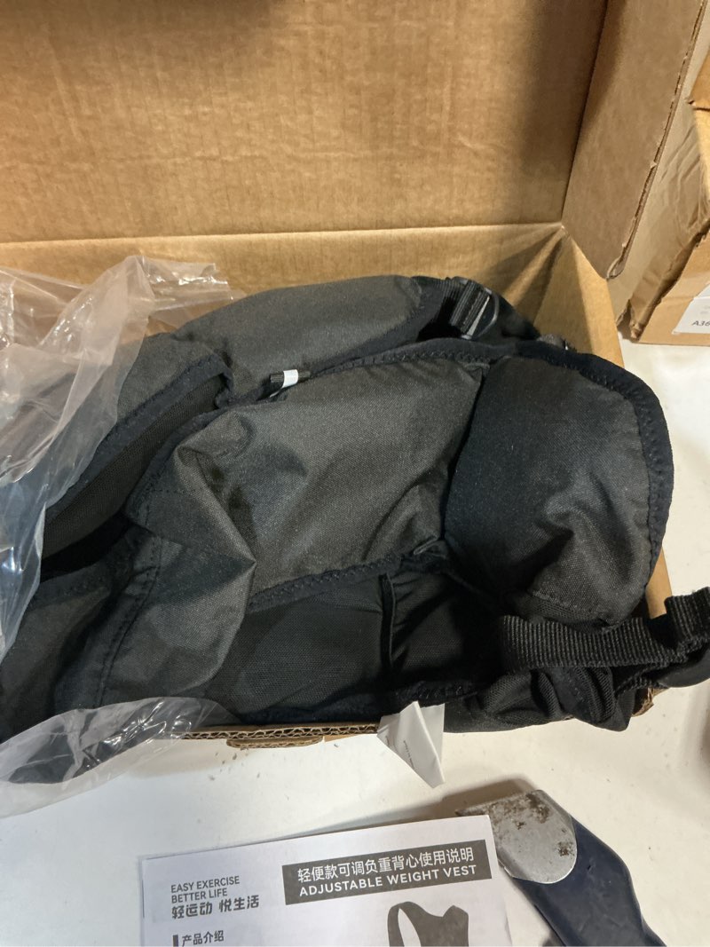 Condition photo showing New/Like New for Adjustable Weighted Training Vest with Reflective Straps - Black 20 lbs