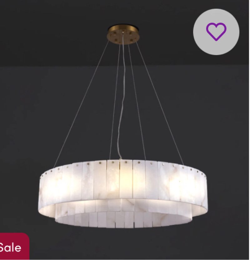 (Incomplete) 10-Light 31\\\" Dimmable Alabaster Round Chandelier (Bulbs Included)