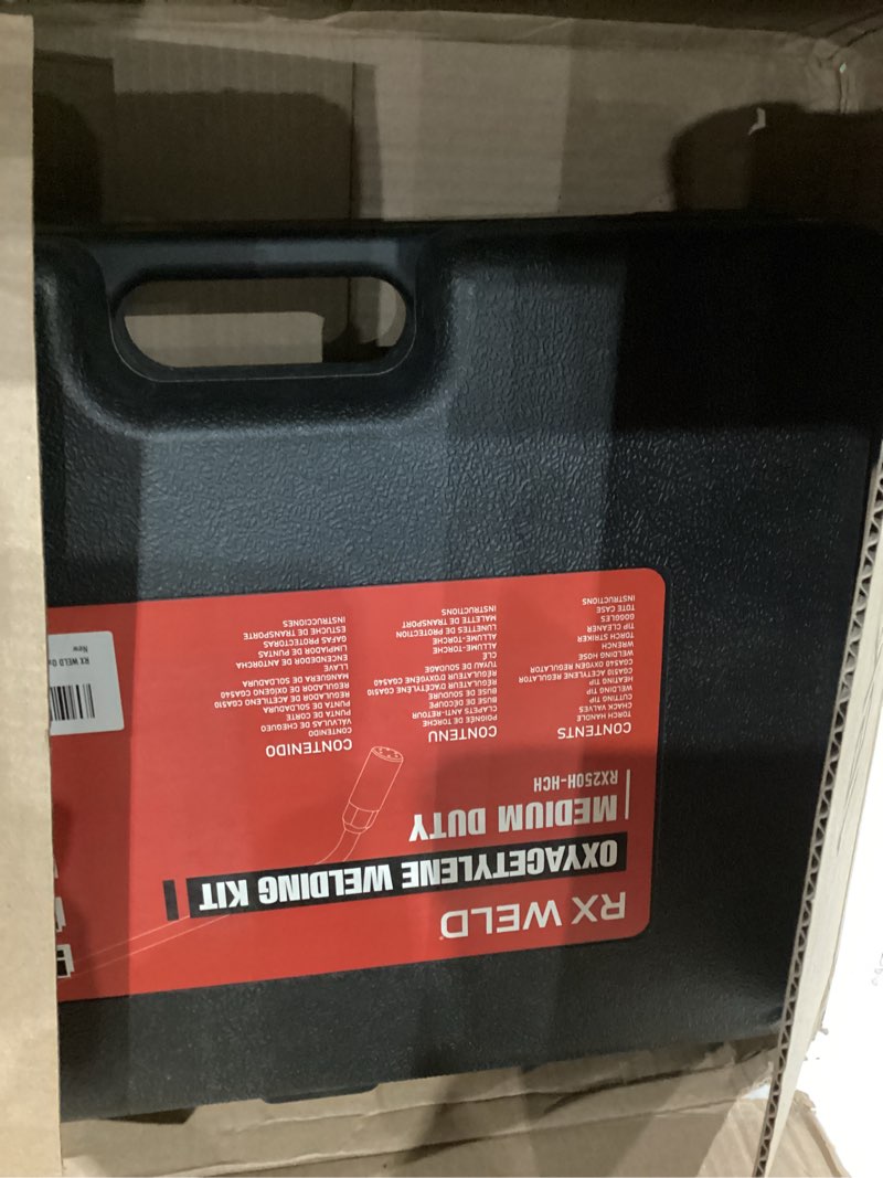 Condition photo showing As Is for ARCCAPTAIN Oxy Acetylene Torch Kit with Check Valves, Medium Duty Gas Welding Cutting Torch Kit with Hose, Regulator Gauges, Cutting Tip, 3 Welding Tips and Storage Case