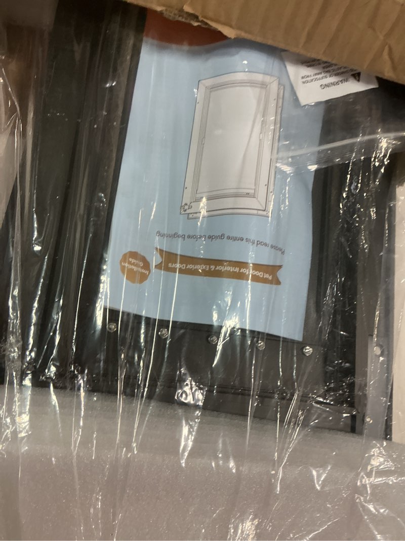 Condition photo showing New/Like New for Dog Door for Door, Doggy Door Doggie Door, Medium Dog Door All Aluminum Black, Heavy Duty Pet Door, Double Magnetic Flaps, Thermal Tnsulation, Energy Efficient, Sliding Lock Panel (Pets Up to 45Lb)