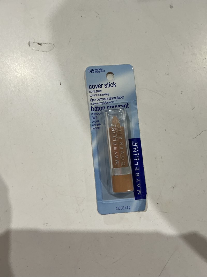 Condition photo showing New/Like New for maybelline cover stick concealer, color beige oscuro [145], 0.16 onzas (paquete de 3)