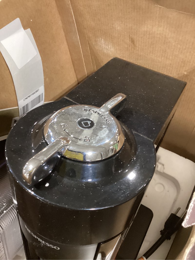 Condition photo showing As Is for Nespresso Vertuo Coffee and Espresso Maker by De'Longhi, Piano Black Machine Only Black