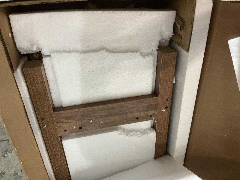 Condition photo showing Good Condition for Farmhouse Rattan Console Table with 2 Drawers 2 Tier Boho Narrow Long Sofa Table Natural with Open Storage Shelf Wood Entryway Table for Living Room Hallway Foyer 2 Drawer Caramel Oak