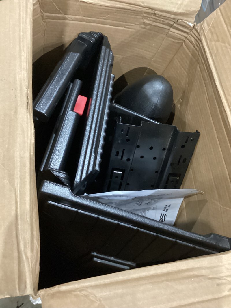 Condition photo showing Good Condition for architectural mailboxes stratford plastic mailbox and post kit, sc000bam, black, medium capacity