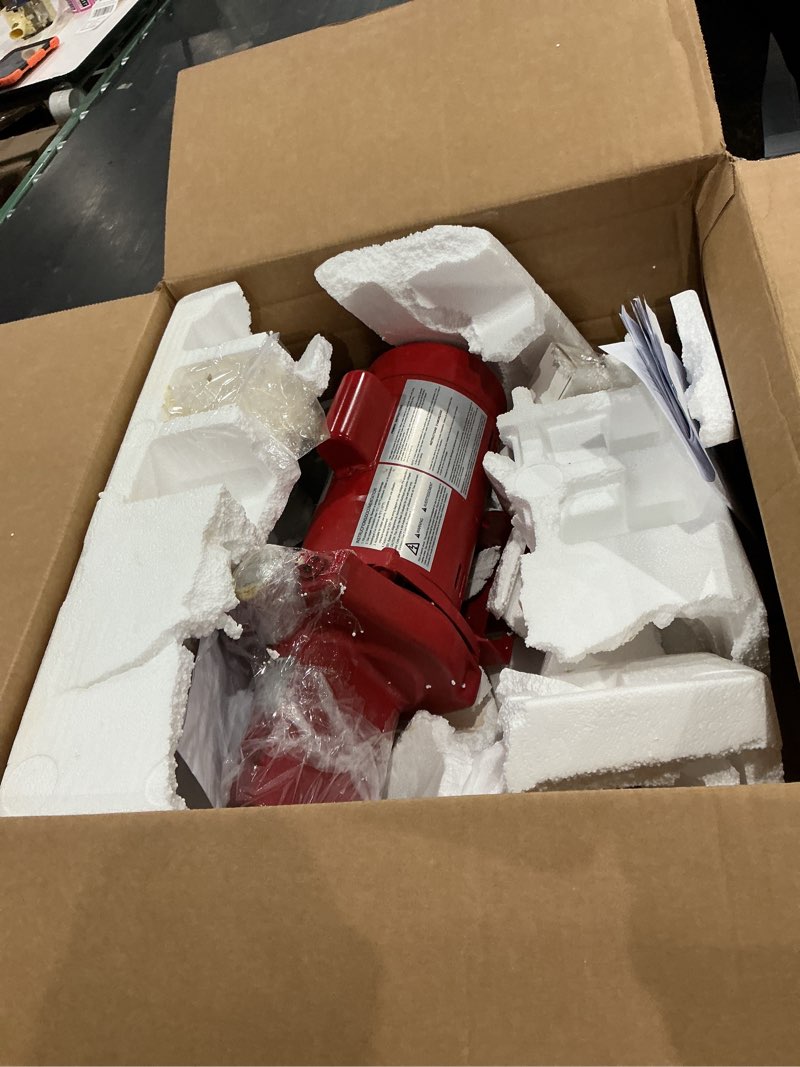 Condition photo showing As Is for 602208 premium cast iron shallow well jet pump,rjs-100-prem 1 hp, 23 gpm, 115/230 volt,red, for home,agriculture,irrigation