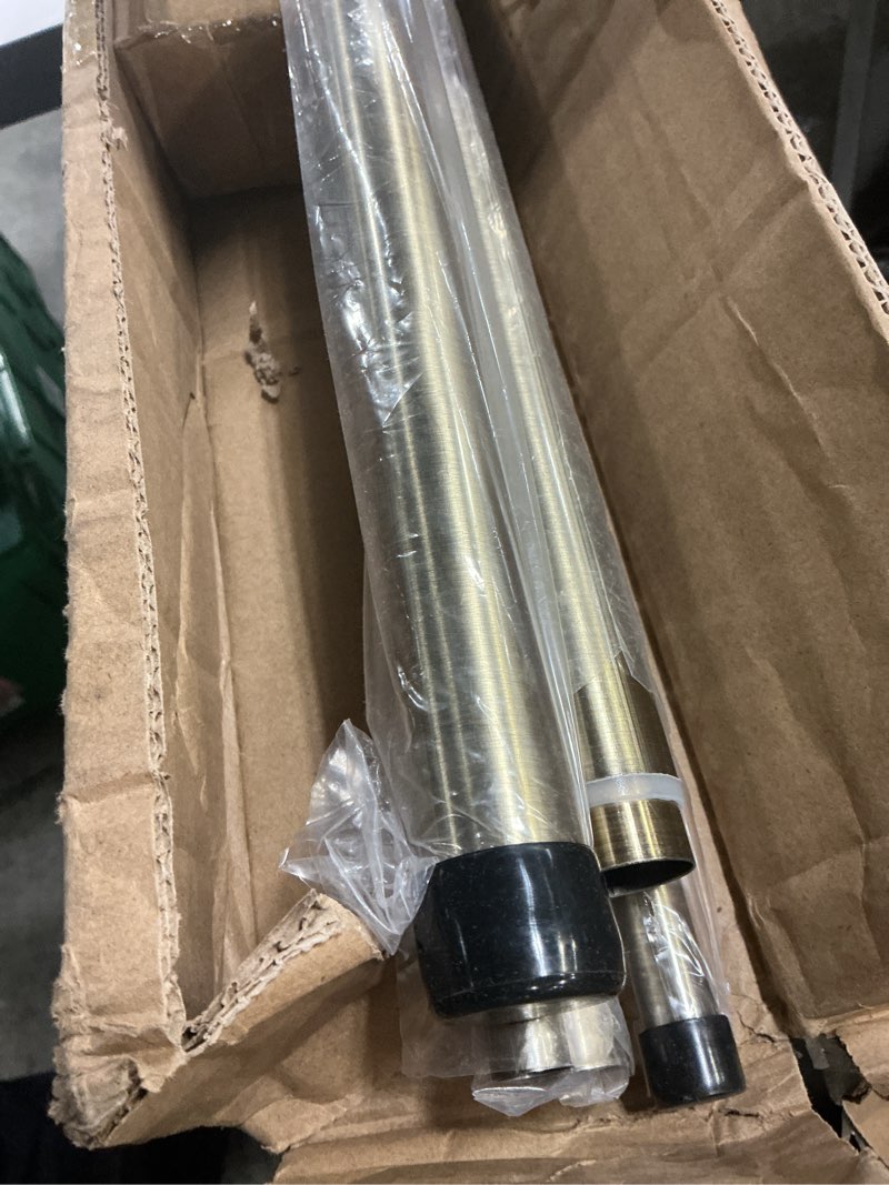 Condition photo showing Good Condition for Antique Bronze Double Corner Window Curtain Rods with Aluminum End Cap Finials and Brackets,1 Inch Diameter Dual Bay Window Curtain Rods, Adjustable 2 Sided 36-72 Inch Double Drapery Rod 36-72" double rods Antique Bronze