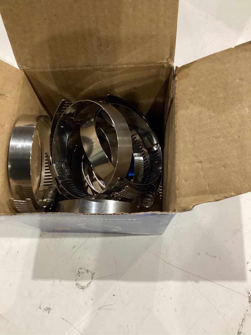 Condition photo showing Good Condition for 2.5" hose clamp full stainless steel 52mm - 76mm, 10 pack | 2.5 hose clamp worm gear sae 40 size, full stainless steel with 1/2" band width