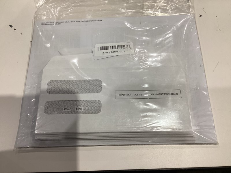 Condition photo showing Good Condition for w2 forms blank 3 up tax forms 2025 with envelopes, perforated paper with back instructions for 25 employees with self-seal envelopes, works with printers, great for quickbooks and accounting software