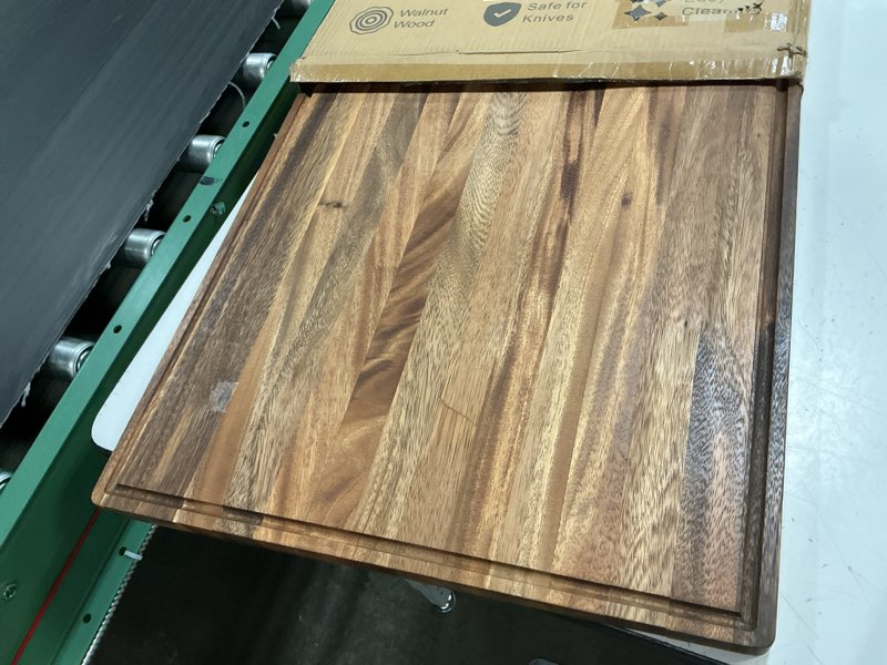 Condition photo showing New/Like New for riveira extra large walnut wood cutting board, 30" x 20", 1 inch thick – cool stove top cover cutting board, noodle board stove cover with juice groove, reversible butcher block for charcuterie