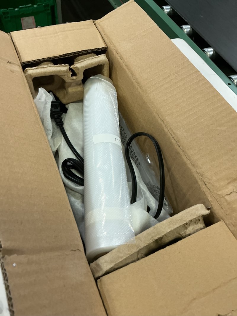 Condition photo showing New/Like New for foodsaver powervac compact vacuum sealing machine stainless steel & black vertical storage vs0150 | preserves freshness reduces bag waste for both dry and wet food