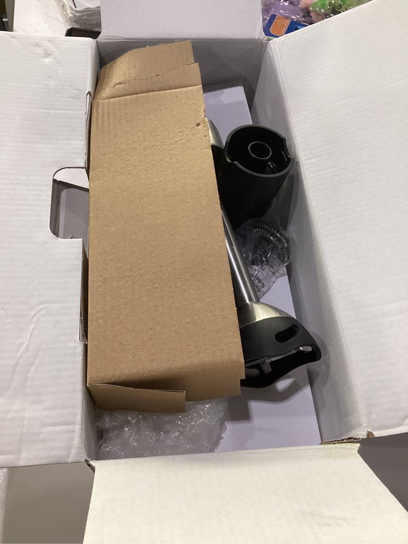 Condition photo showing Good Condition for Ganiza Immersion Blender Handheld, 6 in 1 Hand Blender Stainless Steel Blade, 15 Speed Stick Blenders Electric, 800ml Mixing Beaker, 600ml Chopper, Whisk, Frother, Potato Masher Black