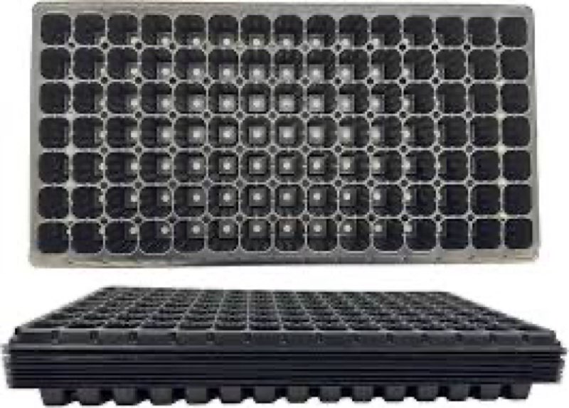 Kapok Candle Co 105 Cell Seedling Plastic Nursery Trays, 10 Pack, Thick Durable Germination Plug Tra