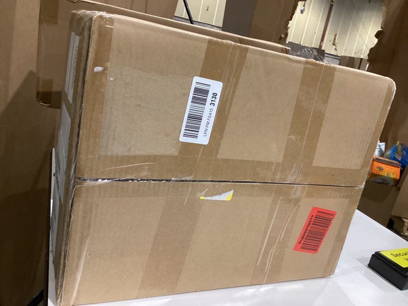 Condition photo showing New/Like New for VONLUCE French Vintage Foot Stool with Rustic Wood Legs and Padded Seat, 18.5" High Memory Foam Upholstered Vanity Stool and Entryway Bench,Tufted Fabric Ottoman Stool for Bedroom Living Room, Gray Grey 15.7"D x 11.8"W x 18.5"H