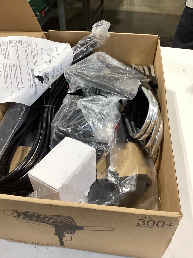 Condition photo showing Good Condition for amplified outdoor tv antenna-150 miles+long range with uhf/vhf, 360° motorized rotation,remote control, mounting pole,and rg6 cablle,supports 4k, 1080p all smart/old tvs (black) 150 miles(black)