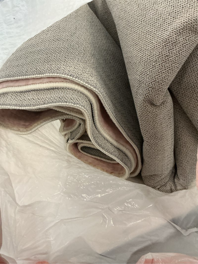 Condition photo showing As Is for Area Rug - Vintage 5x7 Non-Slip Backing Area Rugs Light Pink Soft Faux Wool Carpet Foldable & Machine Washable Rugs for Living Room Bedroom Dining Room Nursery Home Office Pink 5' x 7' (Rectangular)