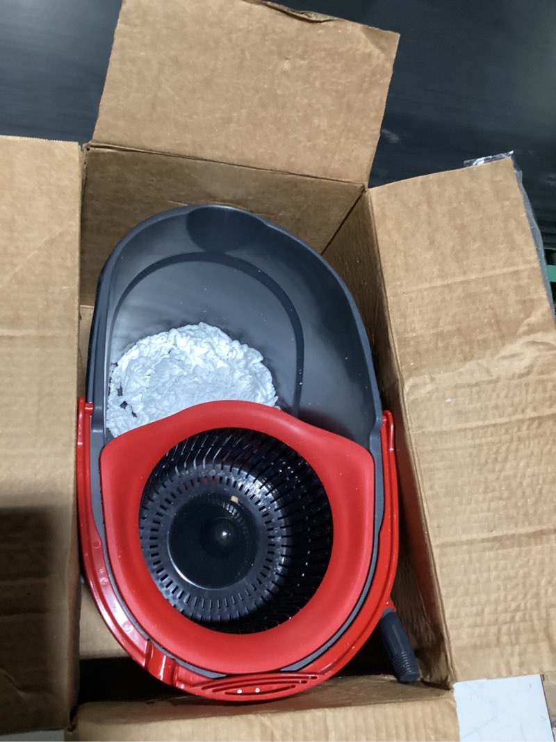 Condition photo showing Good Condition for O-Cedar EasyWring Microfiber Spin Mop, Bucket Floor Cleaning System, Red, Gray, Standard Easywring Spin Mop & Bucket