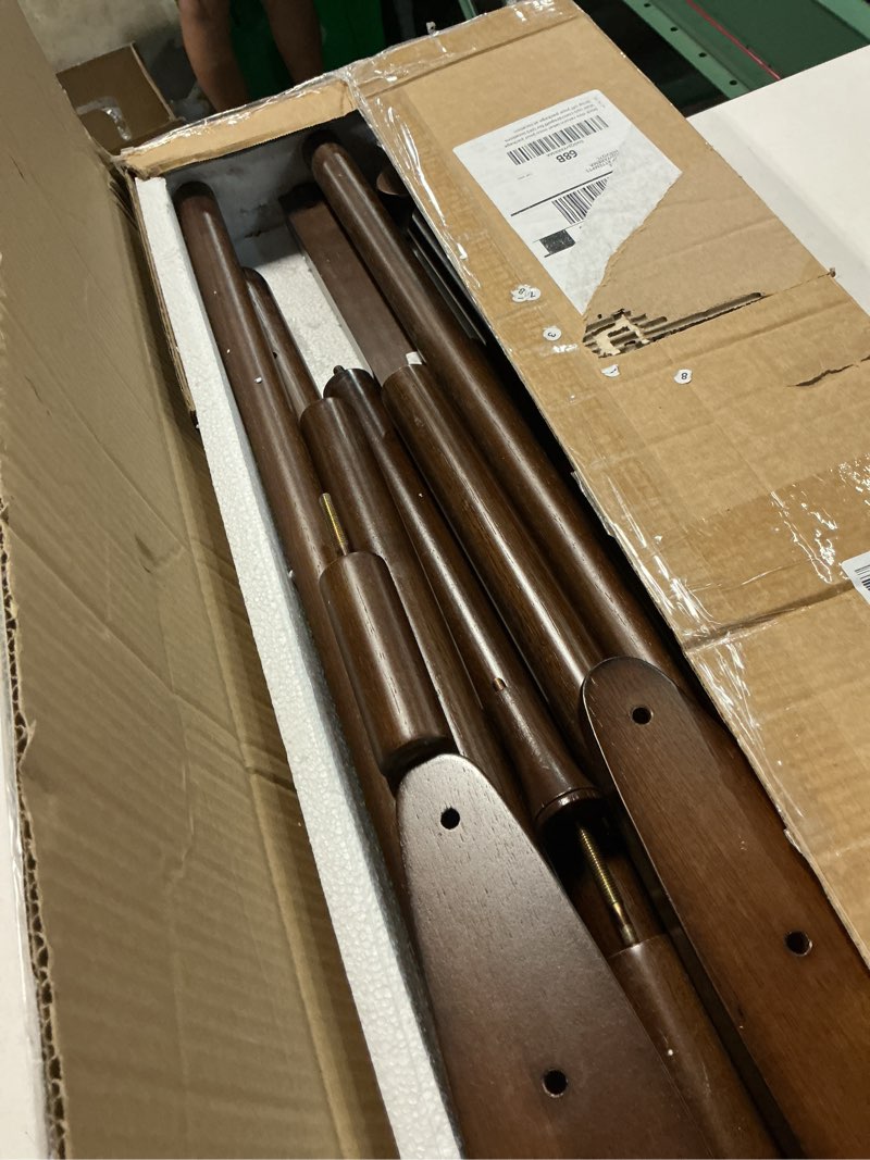 Condition photo showing Good Condition for solid wood clothes rack with wheels,freestanding garment rack & coat tree,extra-long 39.38" hanging rod, double storage shelves for bedroom, entryway, hallway