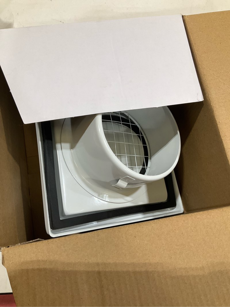 Condition photo showing Good Condition for gisafai 4'' dryer vent cover outside walls external extractor fan exhaust vent cap stainless steel hood cushioned non return flap with sealing gasket grille screen(white) 4'' white