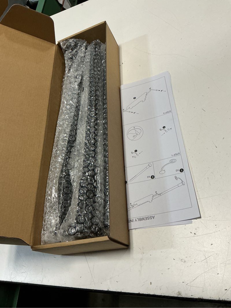 Condition photo showing New/Like New for elyken garland hanger for front door frame, adjustable fits 31.5"- 43.3" doors, heavy-duty christmas decoration garland holder for wreaths, no nails or screws, no door damage, black