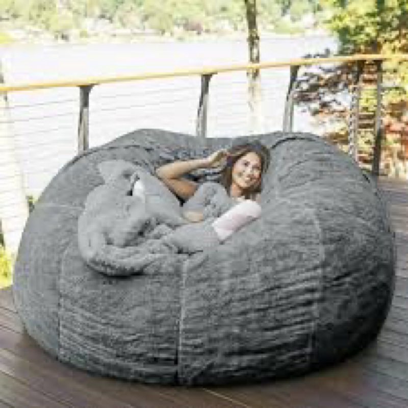 bestroyal 5ft bean bag cover (no filler),bean bag chair for adults kids without filling, fluffy gian